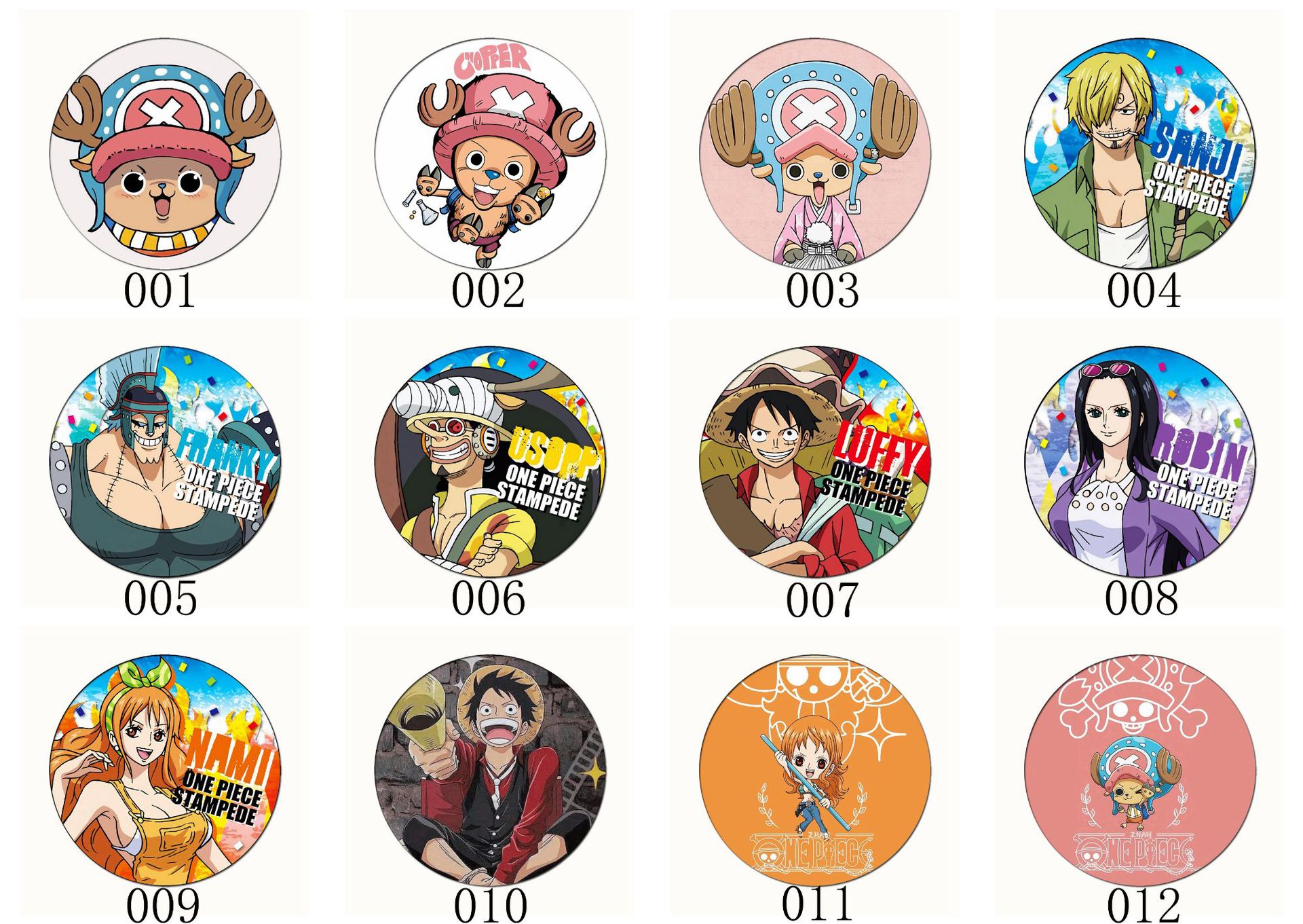 动漫徽章海贼王周边路飞乔巴时尚简约卡通马口铁个性胸针胸章挂件