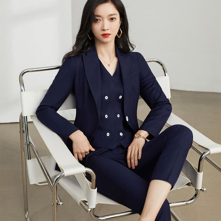 出口日本~ 职业套装女士西装气质西服时尚修身马甲三件套商务正装