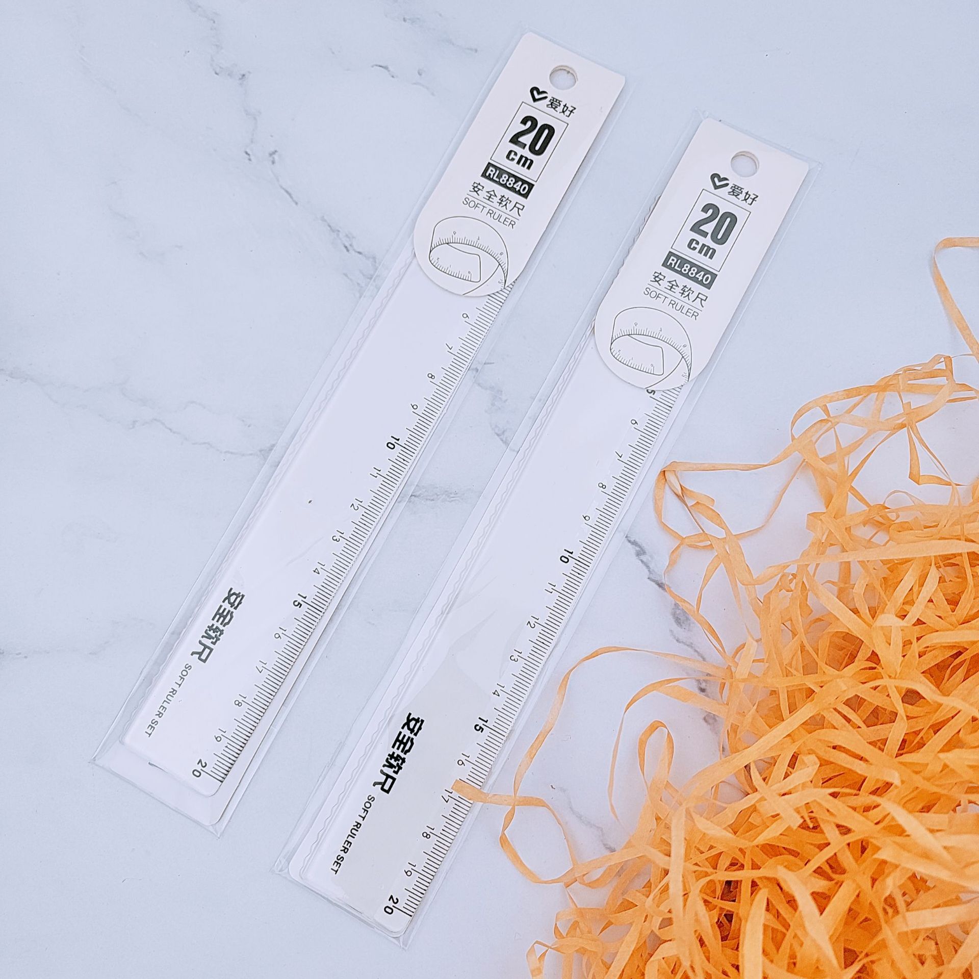 爱好文具新品rl8840学生软尺 20cm直尺 透明绘图儿童单尺批发