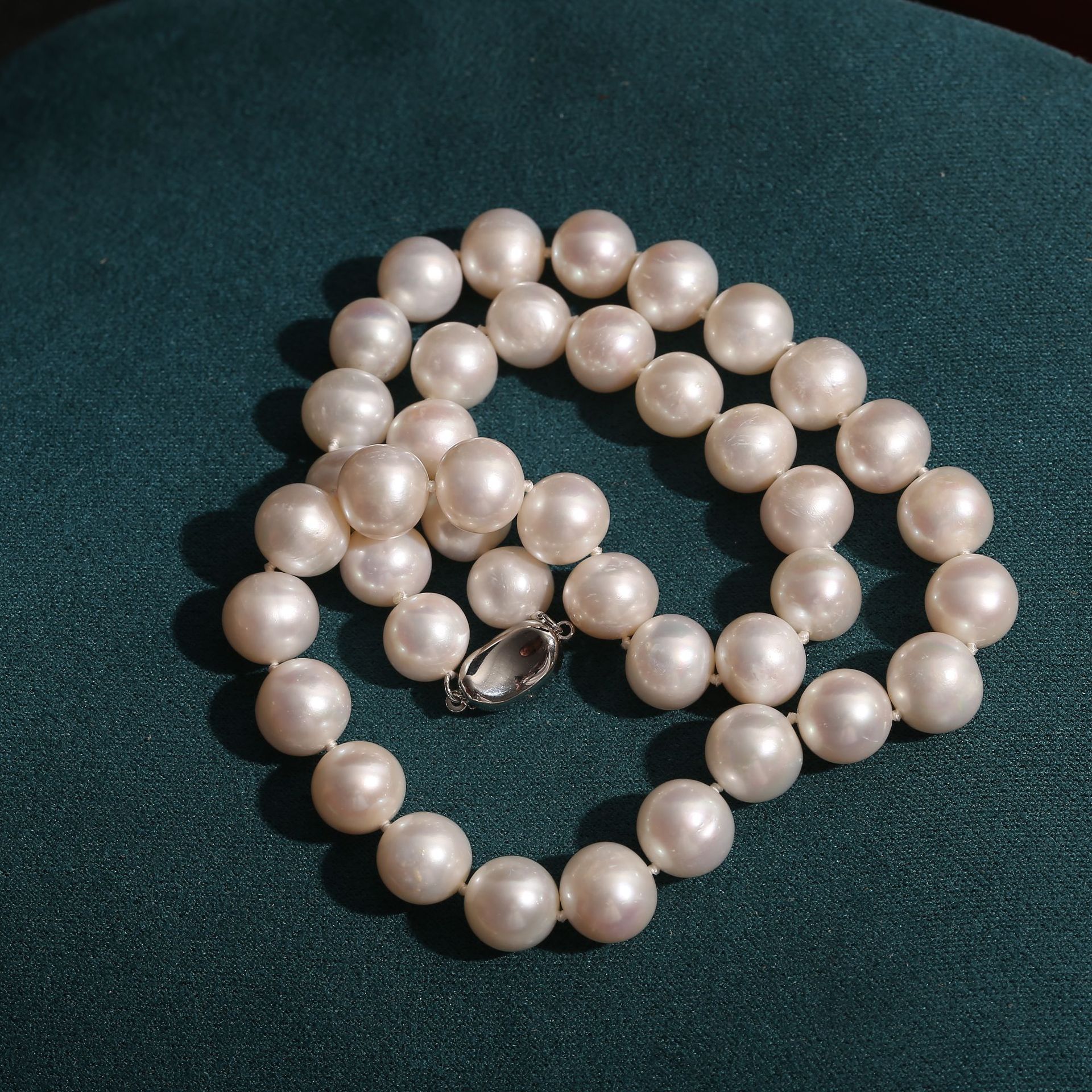 10-11mm高档珍珠项链 天然淡水大颗粒珠子送长辈礼物近圆礼盒套装