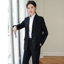 黑色西装套装女春秋新款工作服韩版休闲洋气面试职业正装气质西服