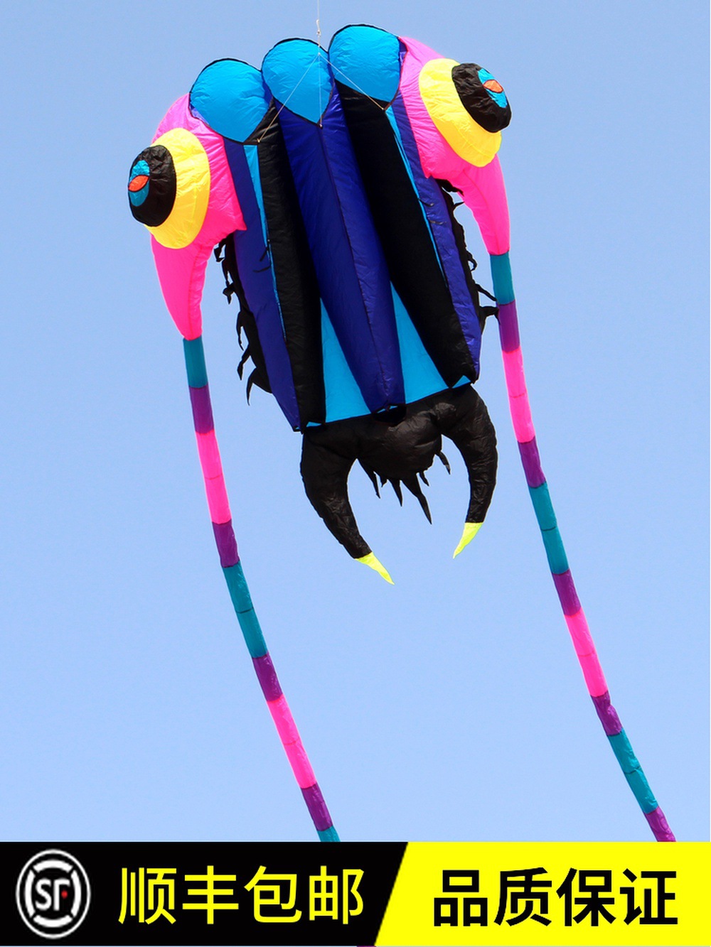 青州马老四风筝 经典参赛级三叶虫 伞布易飞大型软体立体风筝