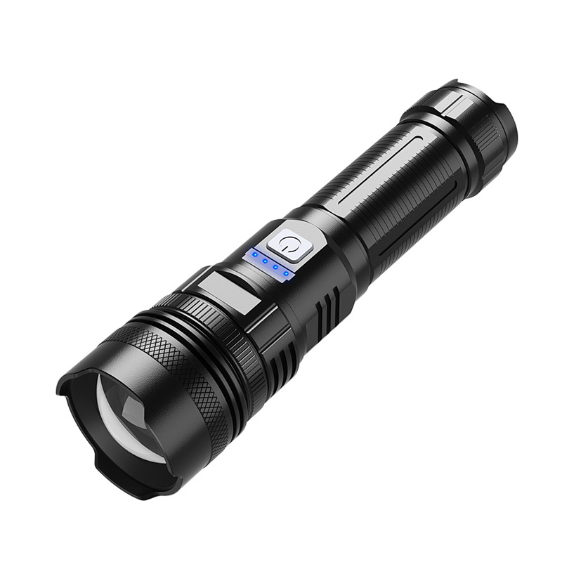 Cross-Border New Arrival P50 USB Charging Outdoor Patrol Zoom Power Torch Multi-Function Emergency