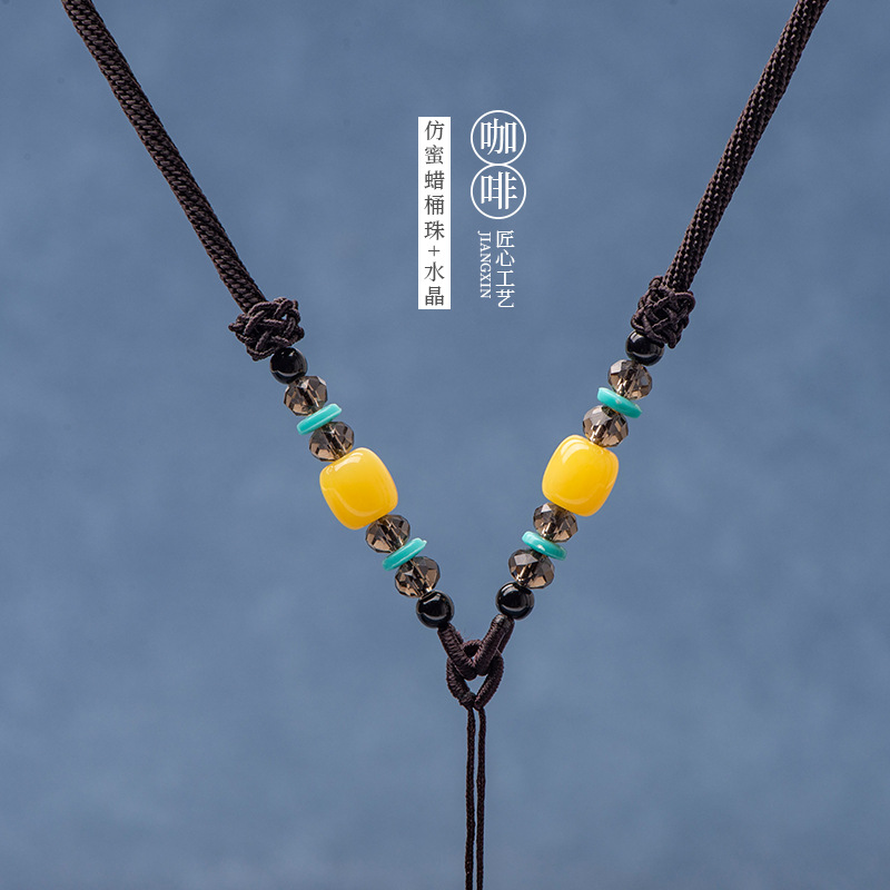 编织吊坠项链绳子diy手工文玩配饰毛衣链和田玉玛瑙挂脖绳会玉线