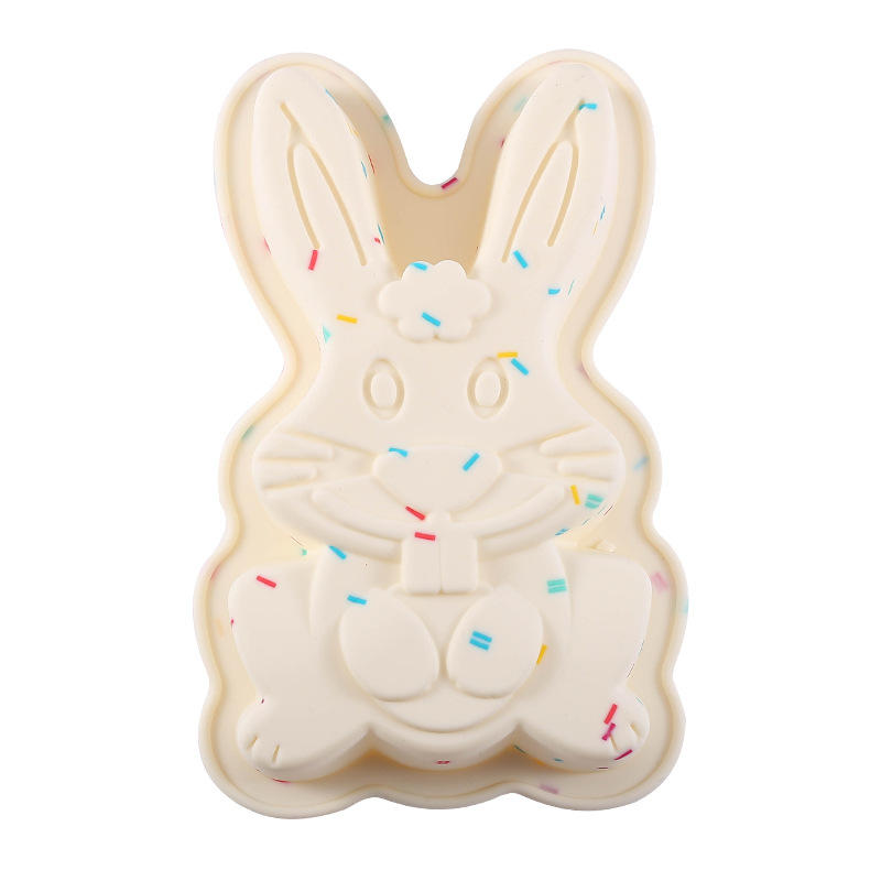 New Easter Dinosaur Egg Rabbit Baking Cake Plate Mold High Temperature Resistant Diy Tool Silicone Cake Mold