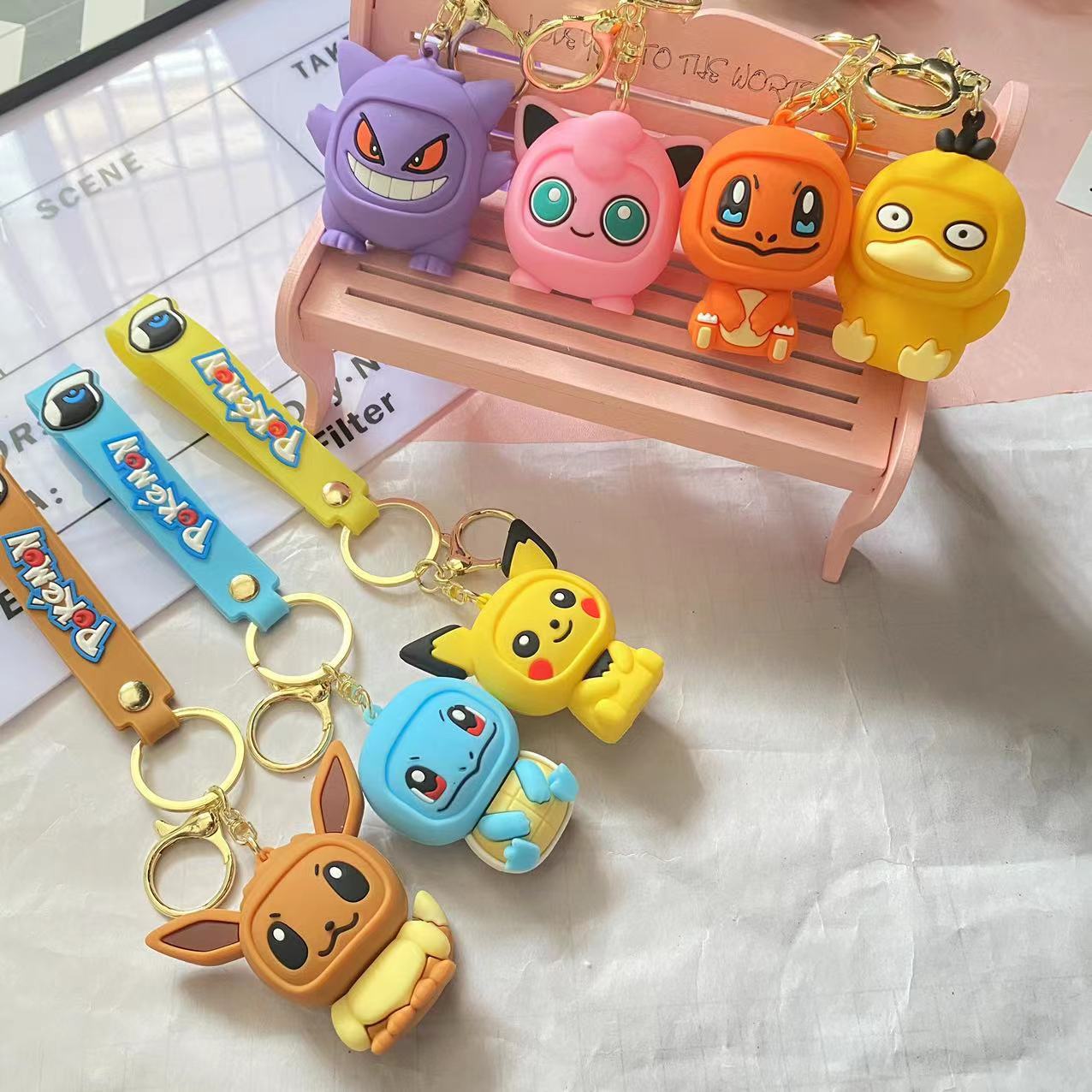 New Cartoon Pikachu Keychain Cute Doll Pendant Bag Accessories Car Key Chain Small Gift Wholesale