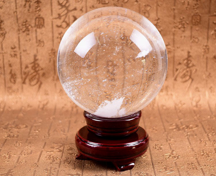 开光天然白水晶球摆件风水球转运球平安健康乔迁开业送礼家居招财