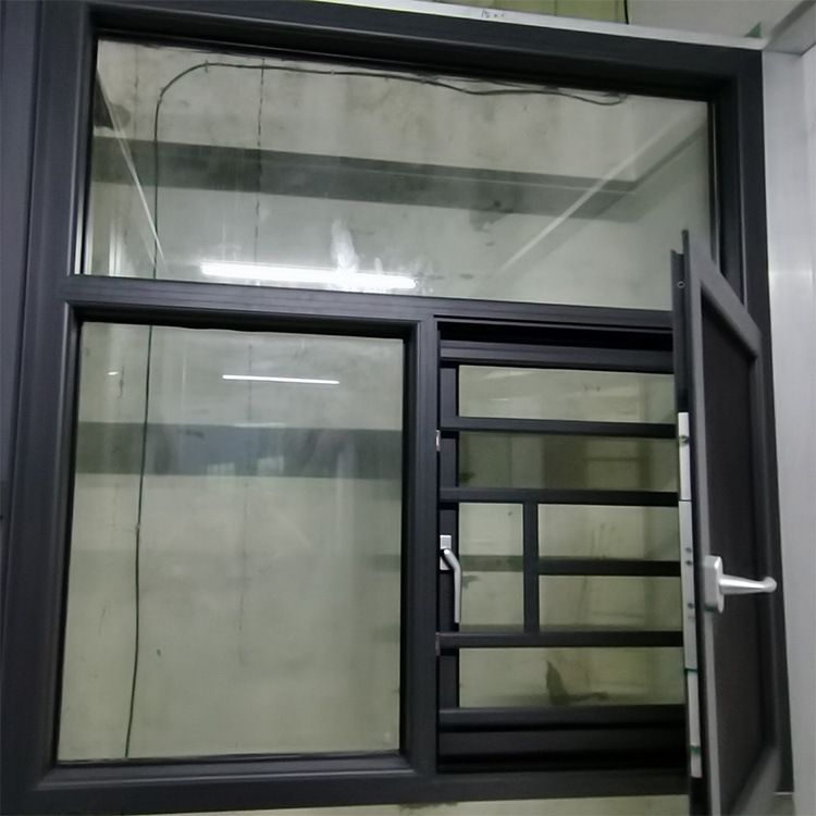 厂家直销铝合金窗纱一体断桥平开窗 钢化玻璃窗 带儿童防护栏