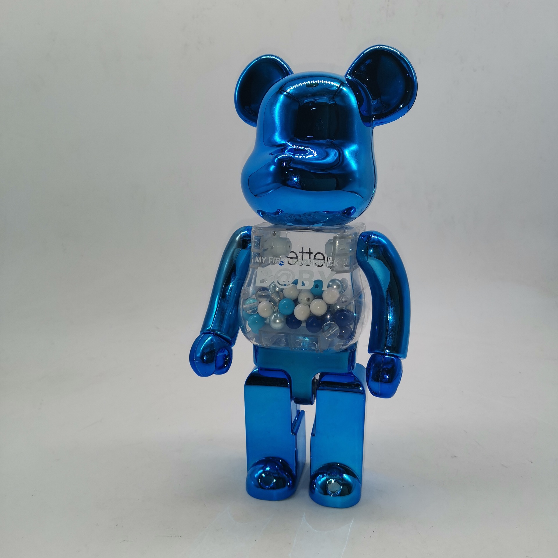 bearbrick黑金暴力熊积木熊电镀金银千秋关节可响金粉公仔400%