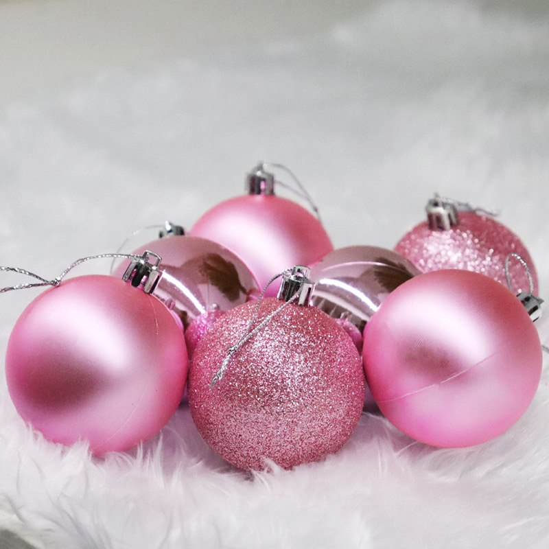 Christmas Decorations 3/4/5/6/8cm Barrel Electroplated Plastic Christmas Ball Set Christmas Tree Decoration Pendant