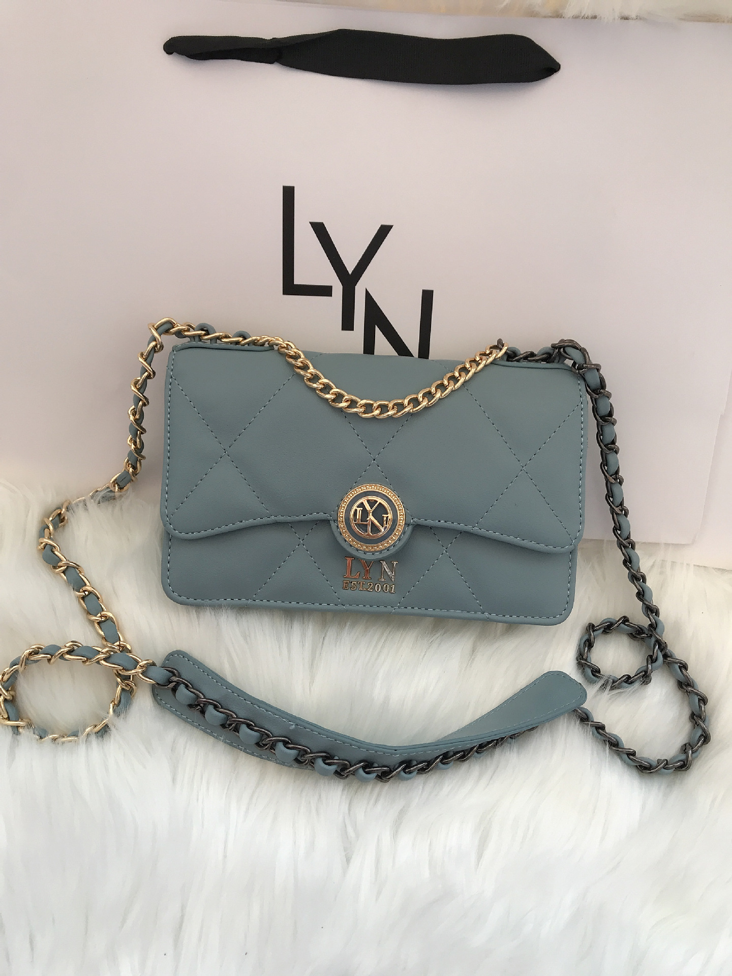 lyn 2021新款绣花小包独立卡包链条包