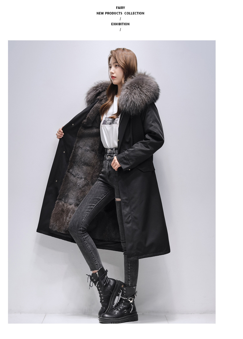 青根貂内胆派克服女2021冬季新款皮草外套女中长款可脱卸貂皮大衣