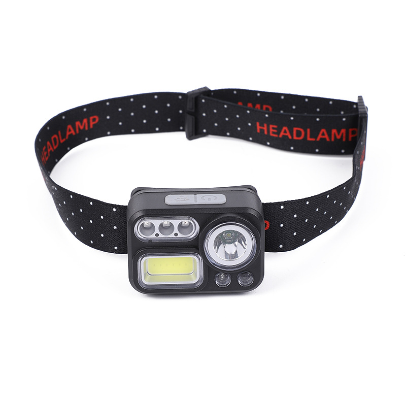 Rechargeable Strong Light Led Waterproof Induction Headlamp Running Headlamp Fishing Rechargeable Headlamp Factory Direct Supply