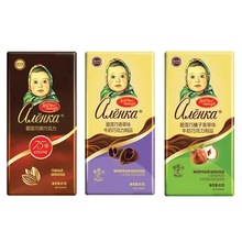 Alenka爱莲巧黑巧克力俄罗斯进口夹心巧克力大头娃娃纯可可脂85克