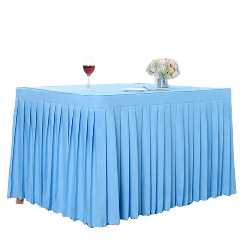 Conference Tablecloth Cold Dining Table Skirt Sign-in Table Skirt Exhibition Activity Desk Cover Rectangular Table Cover One Piece Wholesale