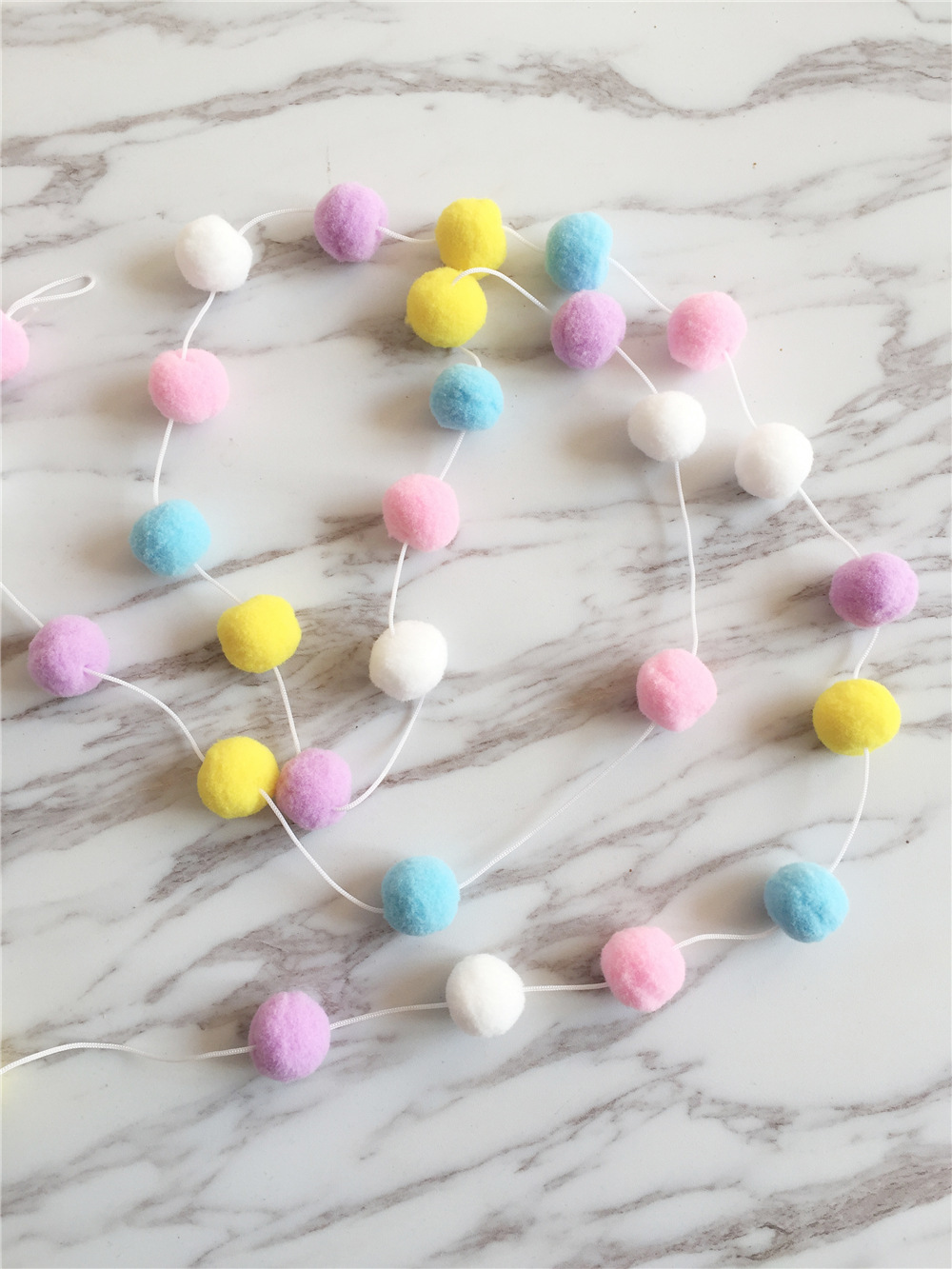 Home Decor Macaron Color Hairball String Hanging Ornaments