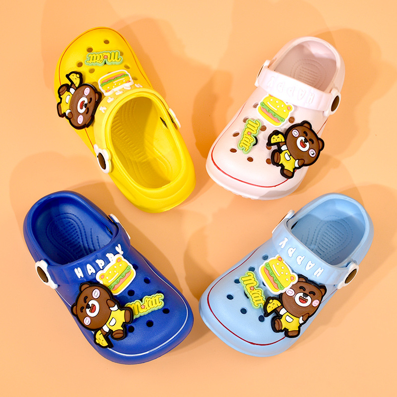 2023 Children's Slippers Boys' Summer Baby Home Cute Toddler Girls' Hole Shoes Soft Bottom Lightweight Bath-Proof