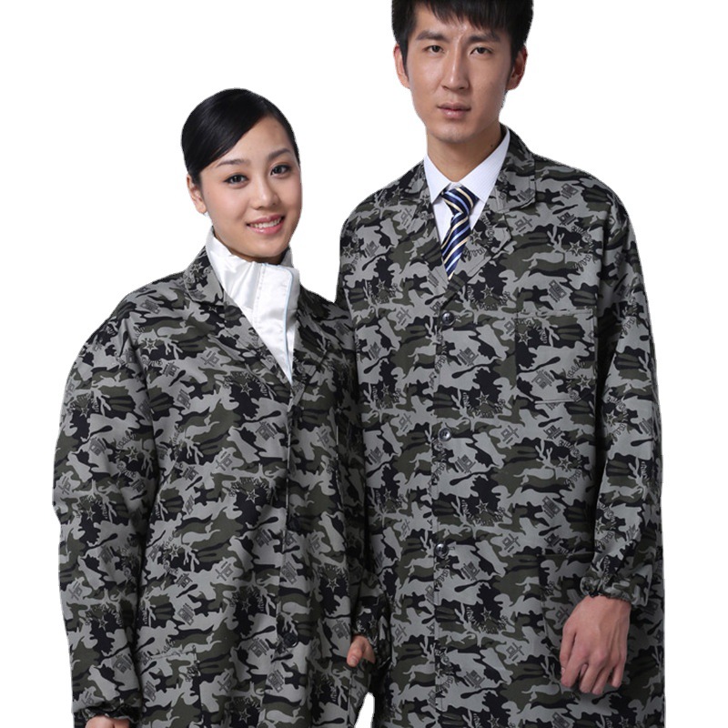 Blue Gown Work Clothes Long Sleeve Men's Labor Protection Clothing Camouflage Gown Overclothes Cleaning Clothing Dustproof Clothes Wholesale Porter's Clothes