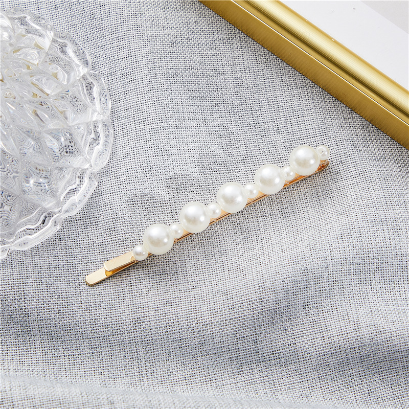 Pearl Hairpin Wholesale Women's South Korea Simple Gold Retro Barrettes Flower Barrettes Side Clip Handmade Headwear Hair Accessories
