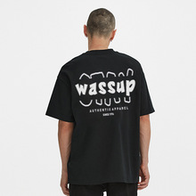 WASSUP HEODS潮牌设计感短袖T恤男重磅纯棉宽松百搭学生半袖情侣