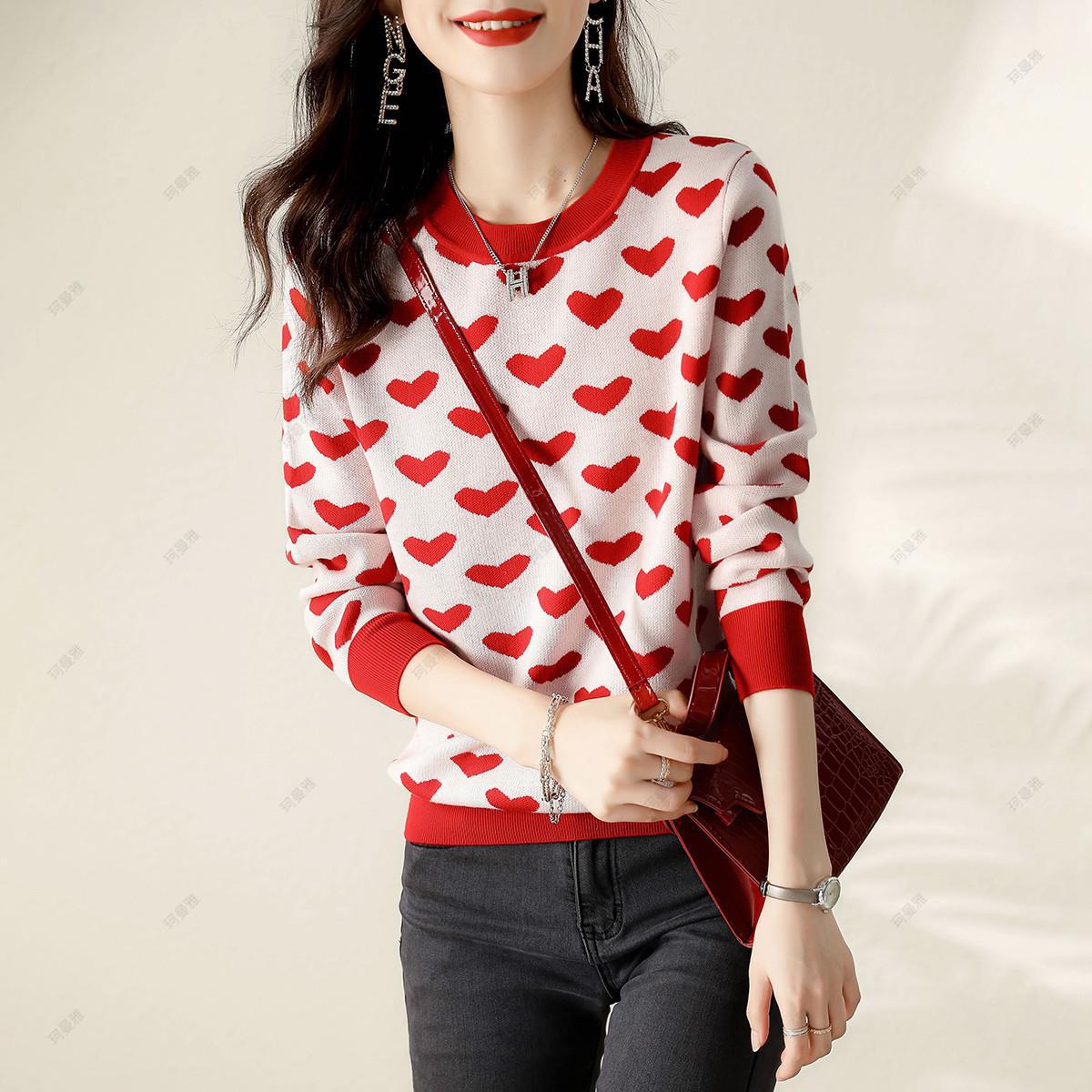 爱心毛衣针织双层