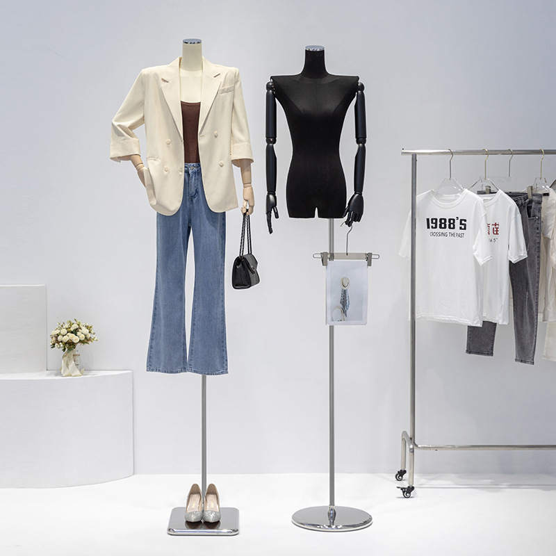 韩国服装店模特道具半身女装橱窗展示架身直角肩平肩人偶模特架