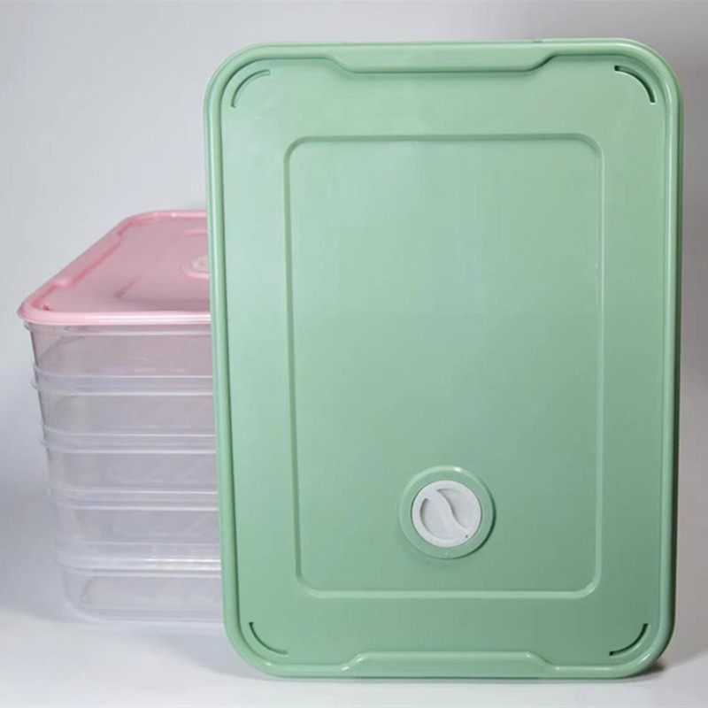 Household Multi-Layer Preservation Storage Box Dumplings Box Frozen Quick-Frozen Home Tray Refrigerator Frozen Wonton Box Refrigerator Storage Box