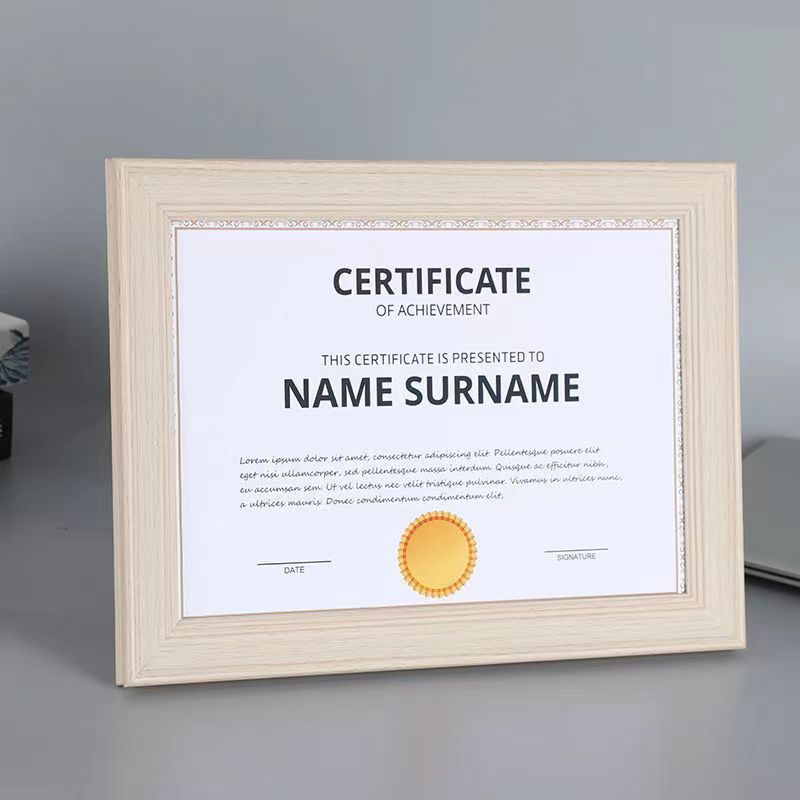 Certificate Holder A4 Commendation Frame Table Decoration A5 B5 14-Inch A3 Photo Frame License Authorization Letter Frame Card Wall Hanging