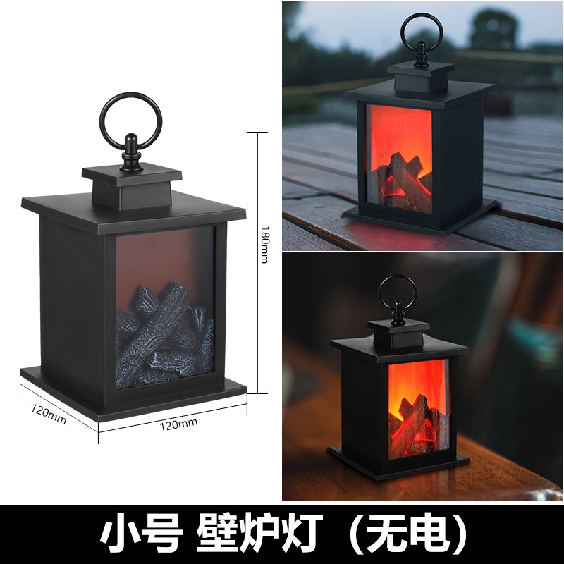 Flame Fireplace Small Night Lamp Photography Flame Lamp Room Ornaments Bedroom Ins Retro Hotel Warm Color Series