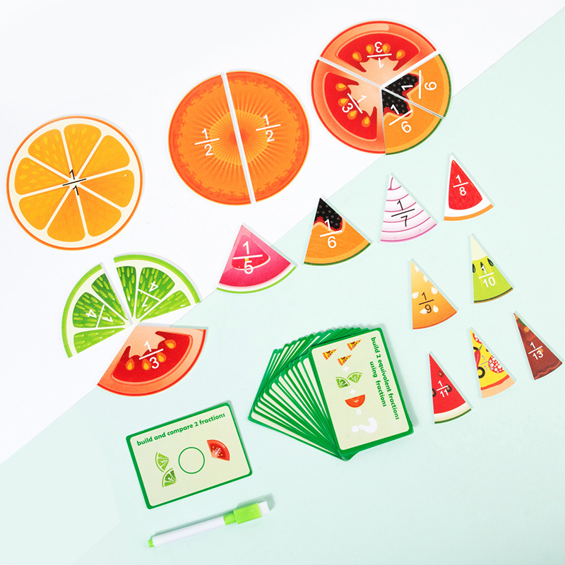 水果分数盘演示器分子分母认知加减法运算三年级小学数学教具玩具