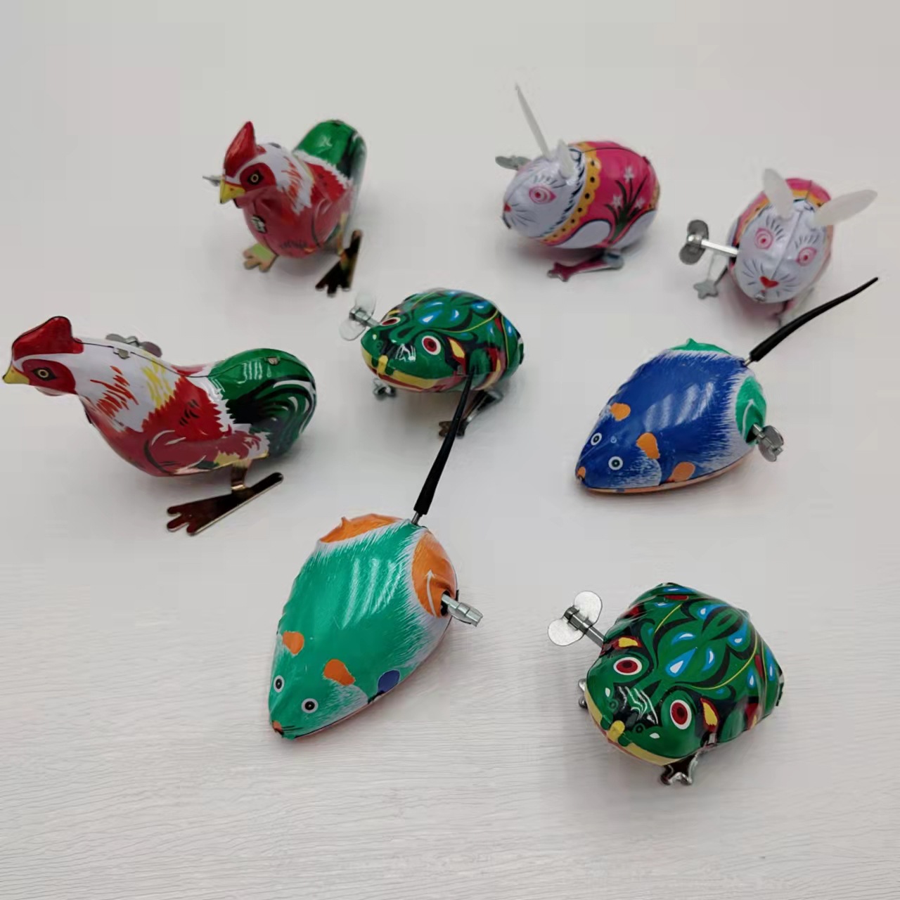 80后怀旧经典 铁皮老鼠 上发条小老鼠玩具 儿童玩具 铁皮老鼠