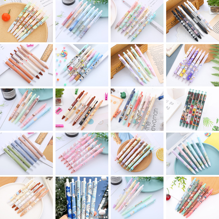 Pressing Pen Multiple Options Creative High-Looking Student Exam Water-Based Paint Pen Cute Office Stationery Gel Pen Wholesale