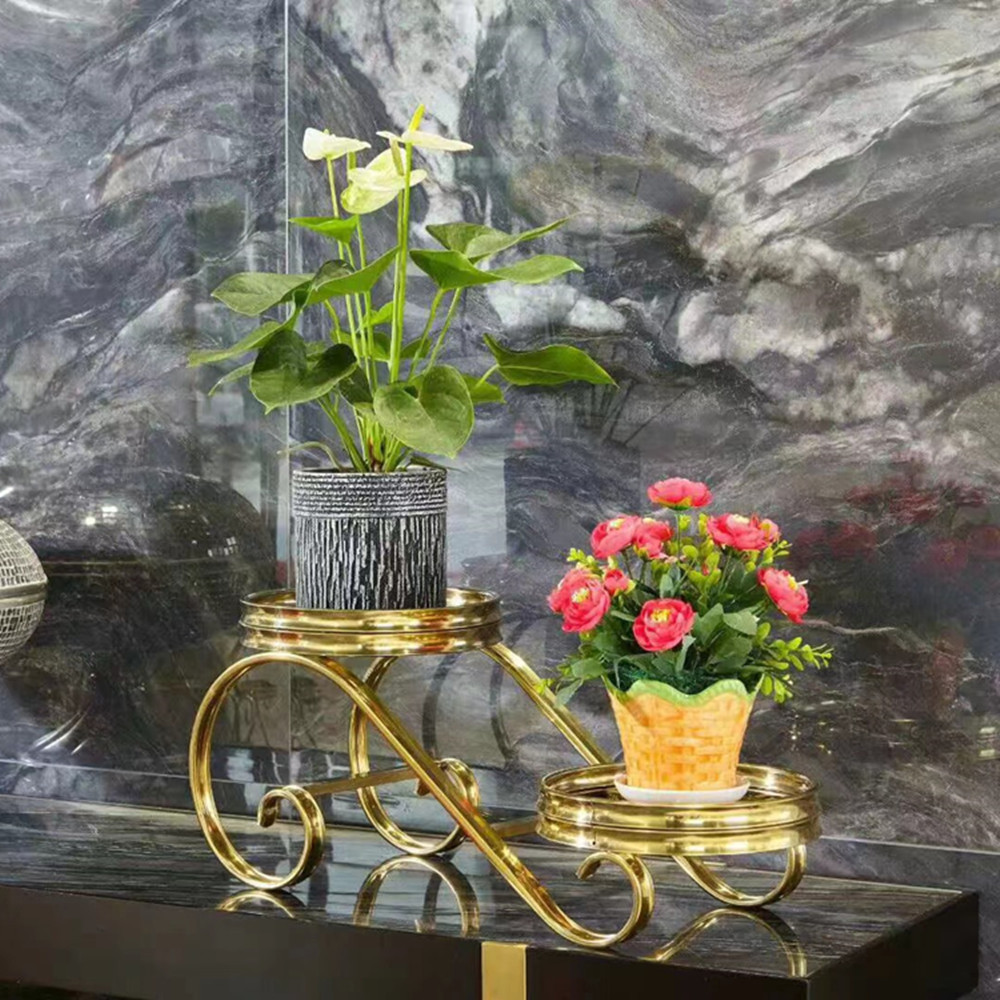 不锈钢花架欧式放花盆架室外院子庭院多层花盆摆放架阳台盆景架