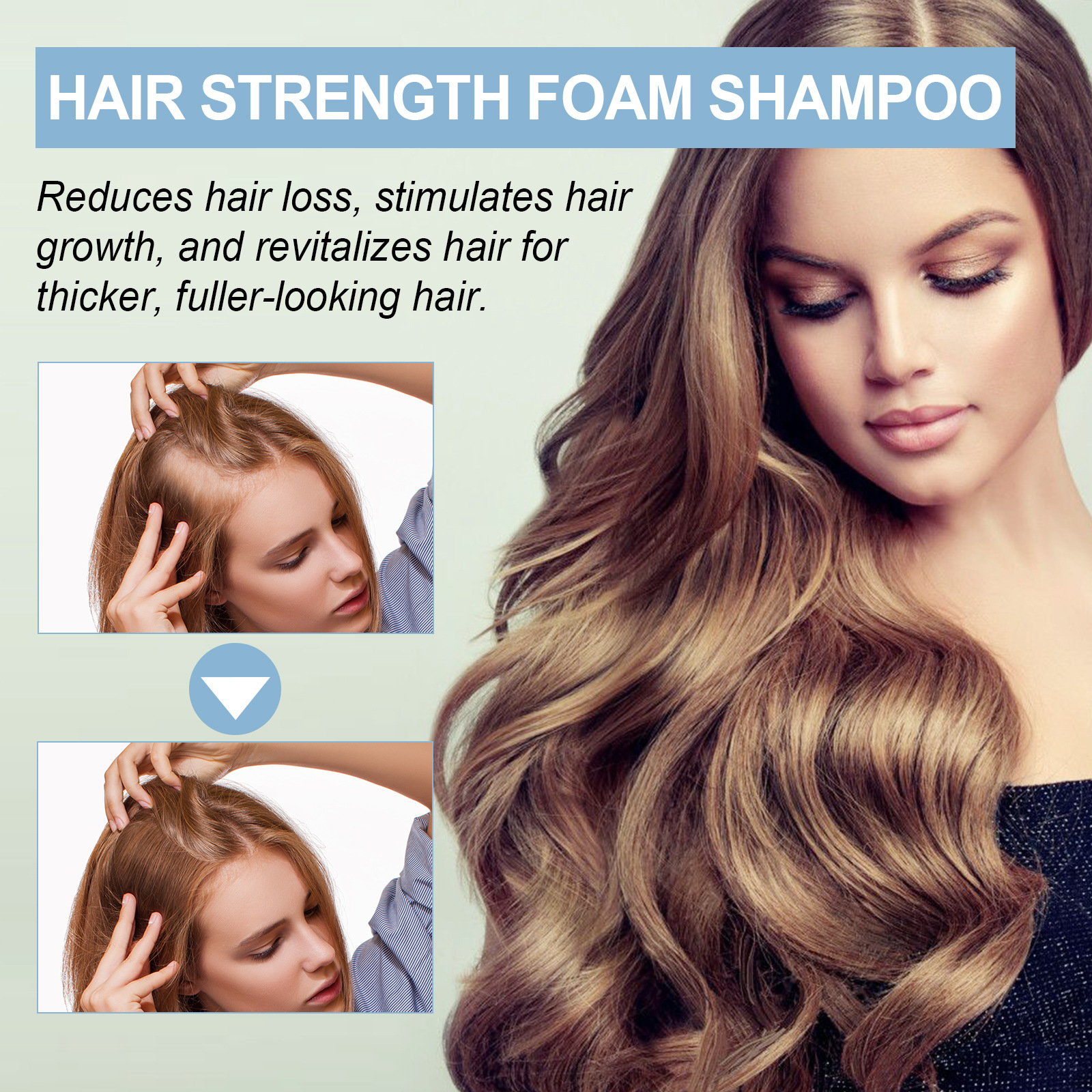 Eelhoe Dense Hair Foam Shampoo Cleansing Scalp Thick Hair Fixation Fluffy Soft Shampoo