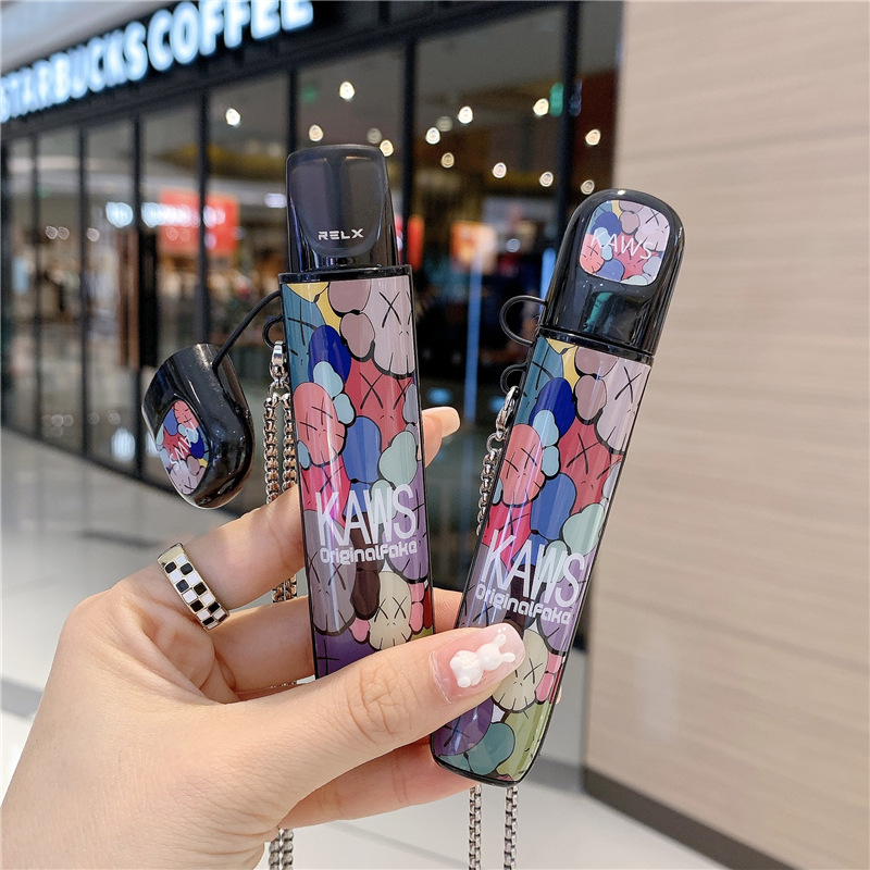 悦刻relx烟杆保护套创意卡通可爱适用锐克relx1代4/5代通用挂脖链