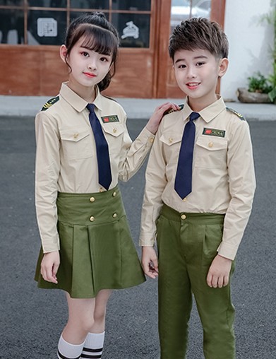 儿童军装陆军空军衣服套装海军服小学生合唱团男女诗歌朗诵演出服