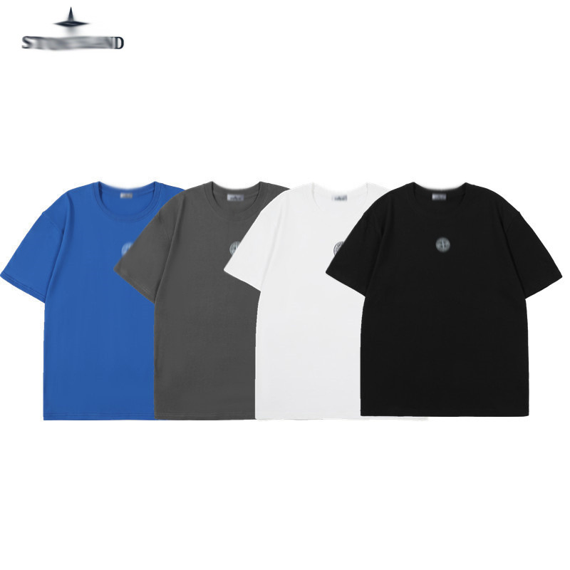 跨境stone 石头背后坐标喷绘短袖时空圆盘logo印花t恤潮