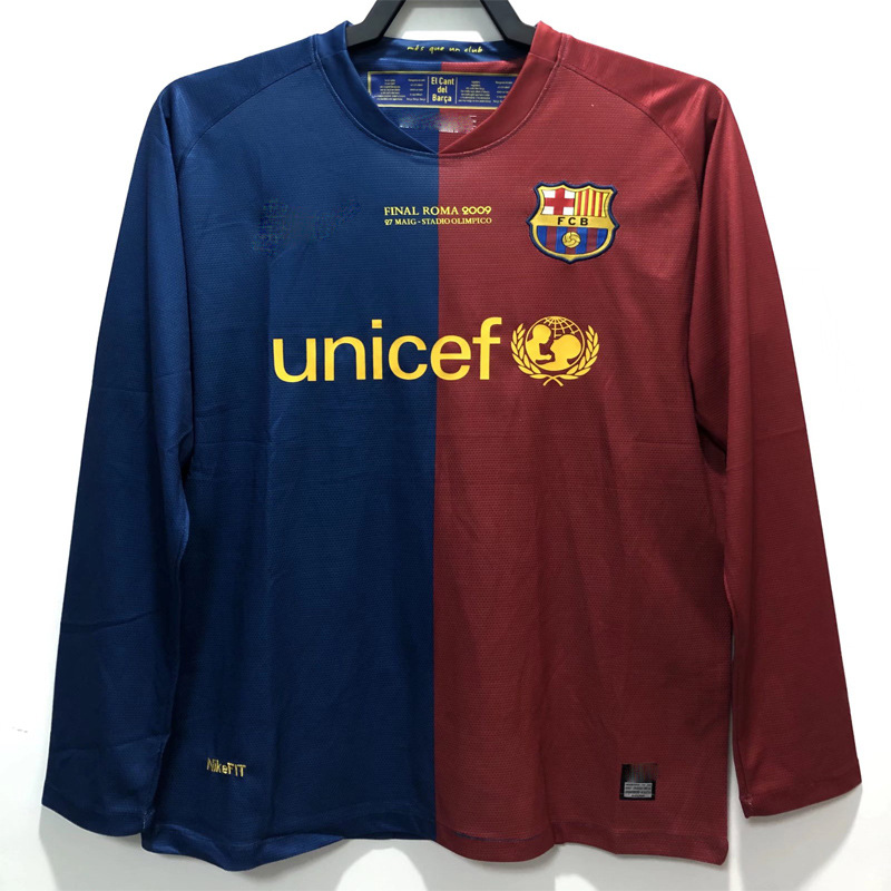 经典复古足球球衣巴萨主客场复古长袖球衣6号哈维10号