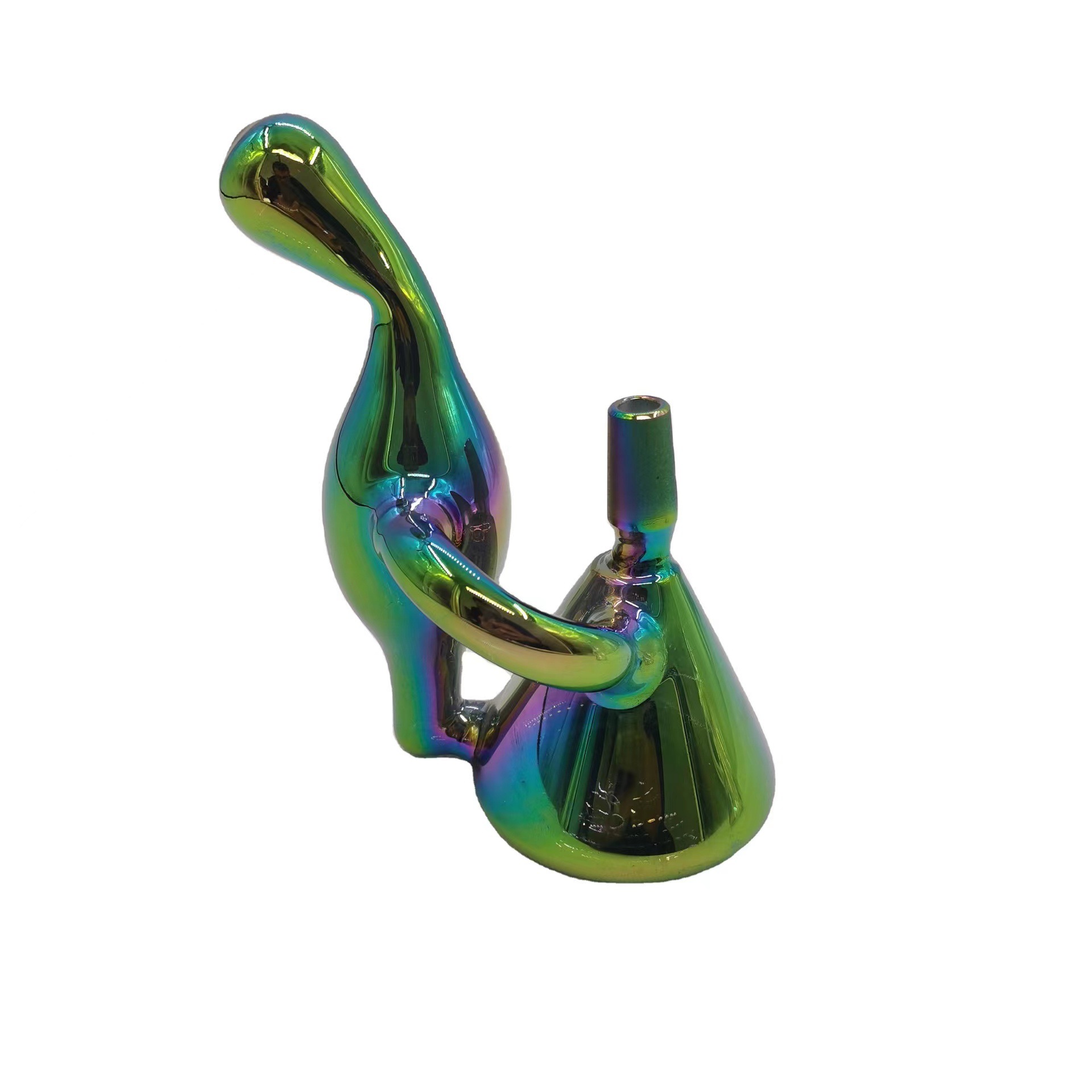 亚马逊外贸玻璃烟具配件个性水烟壶炫彩回水玻璃工艺品小烟斗