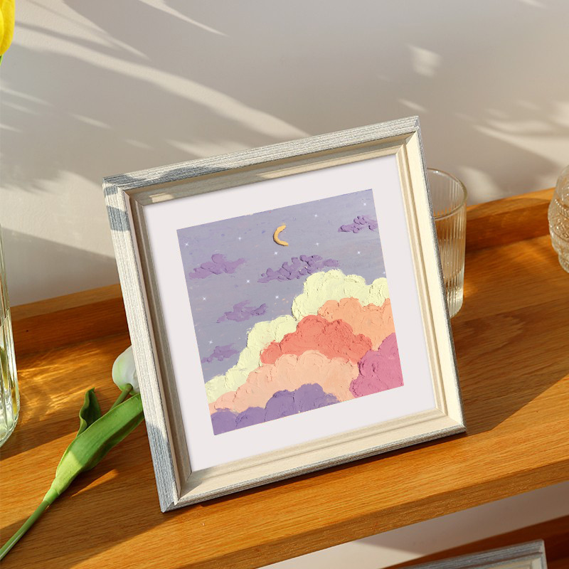 油画棒画框作品展示中空外框摆台正方形小相框水彩绘画装裱架