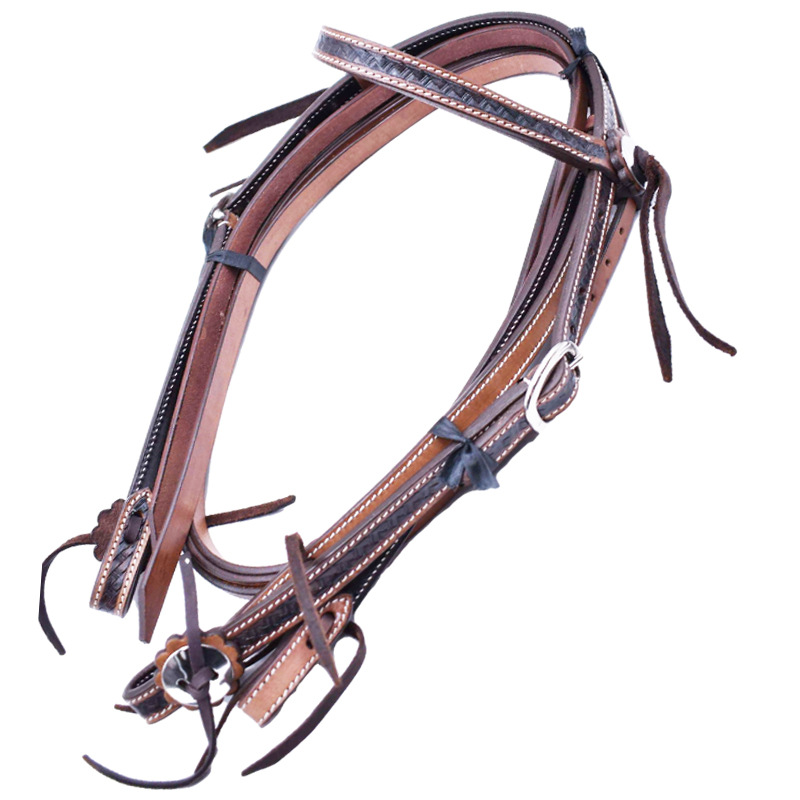 西部水勒马鞍配件水勒缰绳皮水勒骑马龙头西部长缰批发