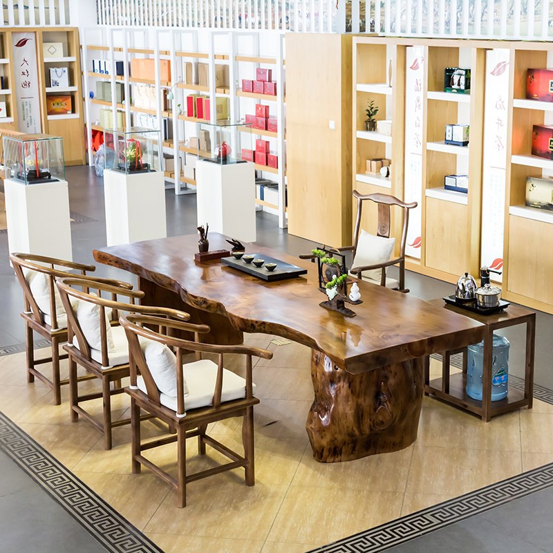 39成交3件老板桌总裁桌新中式实木皮烤漆大班台高端时尚办公室桌椅