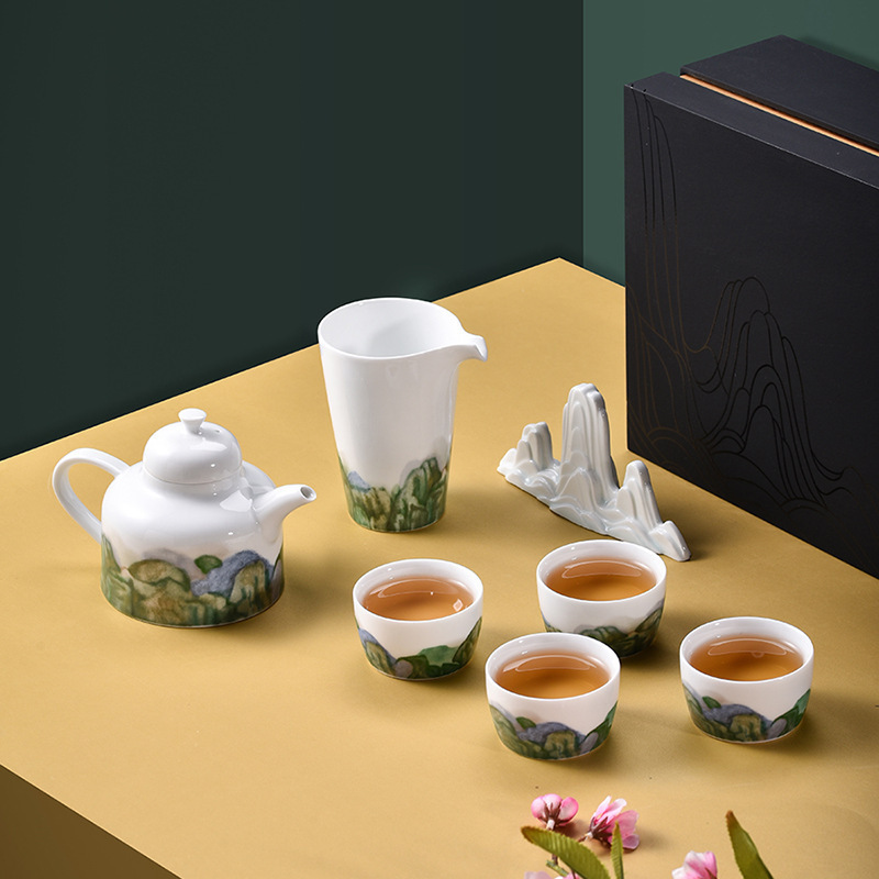景德镇国潮文创陶瓷茶具套装功夫茶具茶壶节庆商务礼品新中式礼盒