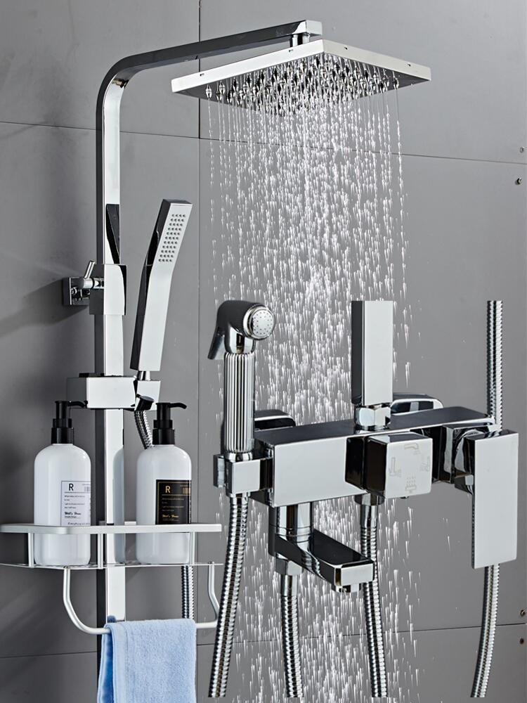 淋浴花洒套装家用全铜浴室淋雨喷头卫生间沐浴花酒卫浴器洗澡龙头