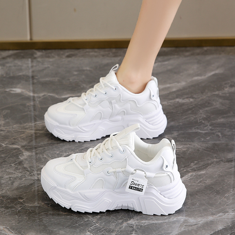 ins韩版新款老爹鞋女2024春季学生百搭运动鞋女休闲厚底增高鞋子
