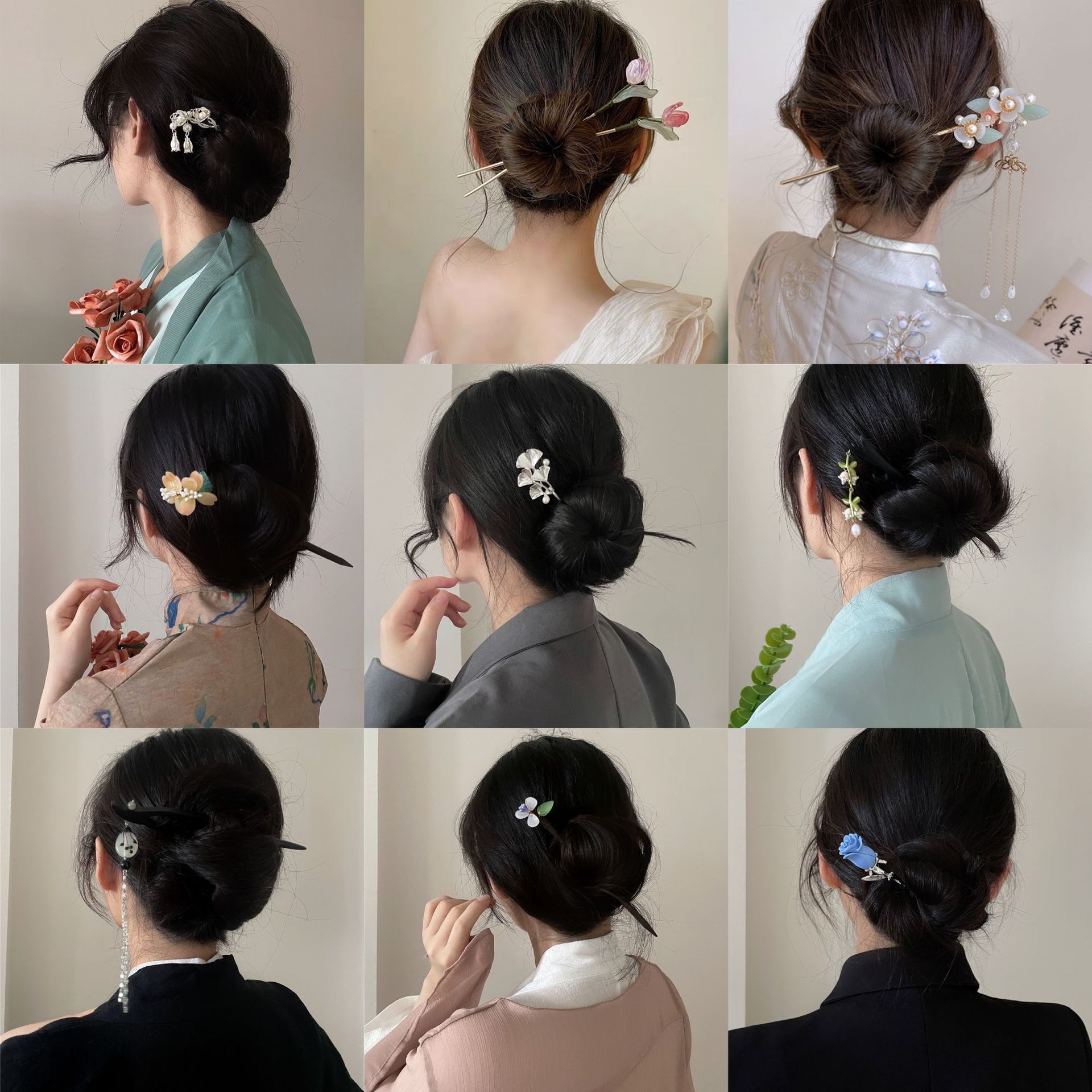 中式发簪汉服古风高级感盘发铃兰花流苏珍珠花朵簪子气质金属头饰