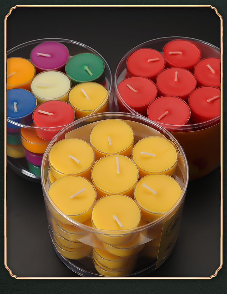 七彩莲花酥油灯供佛蜡烛4小时7个色宝莲花佛堂法会无烟植物酥油