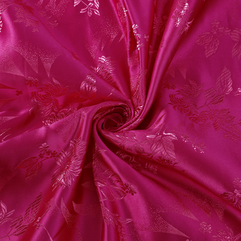 唐装旗袍汉服舞台服装丝绸织锦缎面料75 菊花尼龙织锦缎提花面料