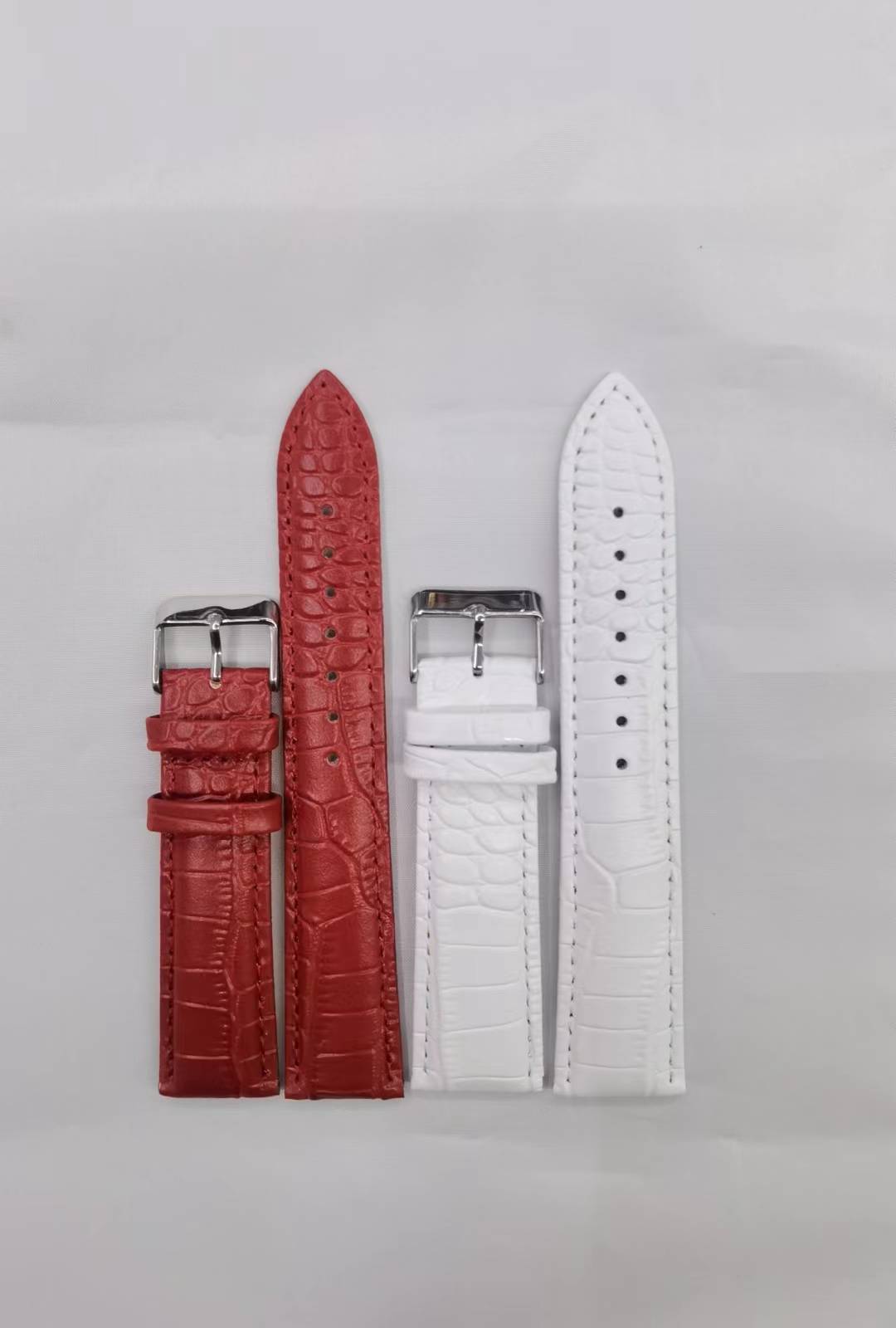 Factory Spot Direct Supply Watchband Small Cowhide Crocodile Pattern Watchband Color Leather Watchband 12-22