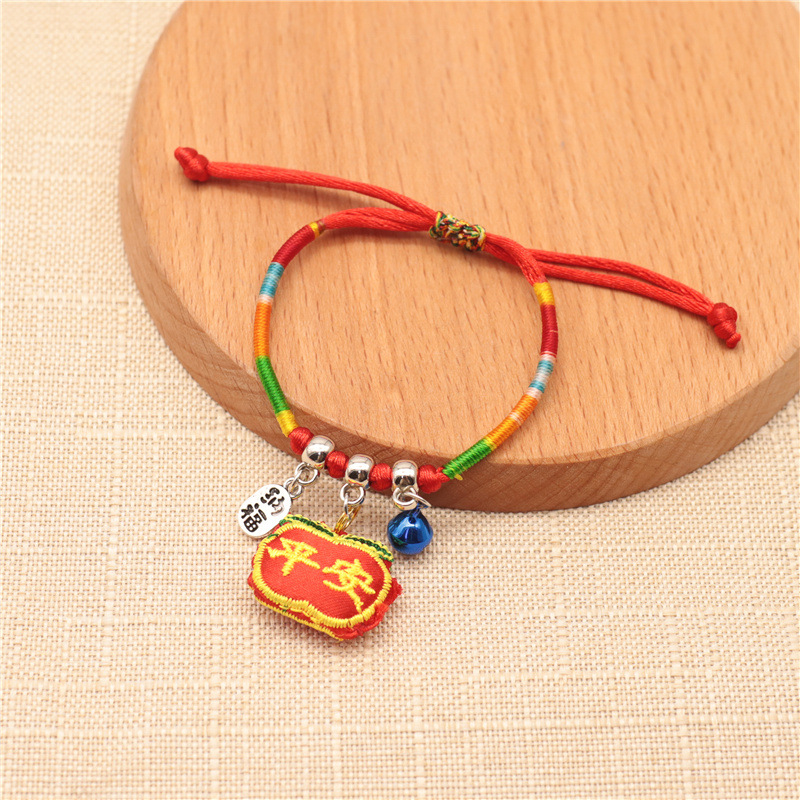 Dragon Boat Festival Bell Sachet Colorful Rope Bracelet Children's Embroidery Tiger Safety Zongzi Carrying Strap Wholesale